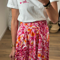 JUPE LONGUE ROSE ORANE - La Petite Somptueuse