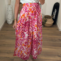 JUPE LONGUE ROSE ORANE - La Petite Somptueuse