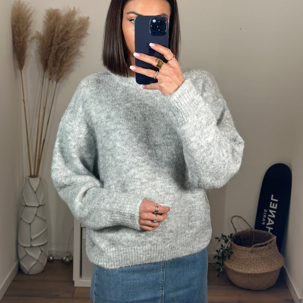 PULL GRIS COSY - La Petite Somptueuse