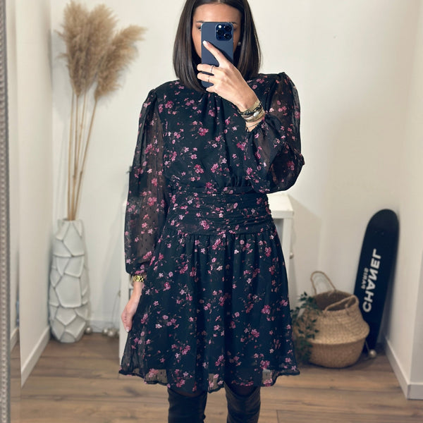 Robe best sale noire fleurie