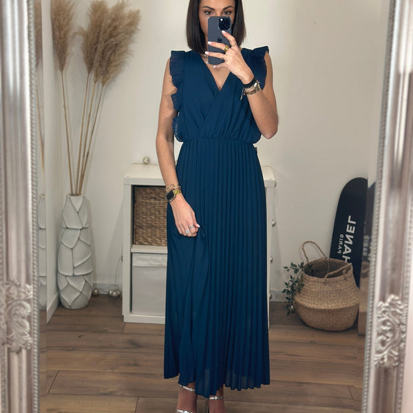 ROBE LONGUE BLEUE GABRIELLE - La Petite Somptueuse