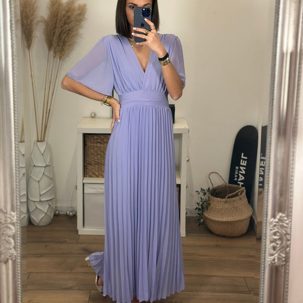 ROBE LONGUE LILAS KARENE - La Petite Somptueuse