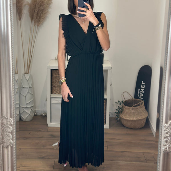 ROBE LONGUE NOIRE GABRIELLE - La Petite Somptueuse