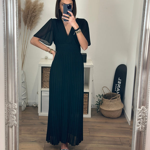 ROBE LONGUE NOIRE KARENE - La Petite Somptueuse