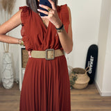 ROBE LONGUE TERRACOTTA GABRIELLE - La Petite Somptueuse