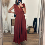 ROBE LONGUE TERRACOTTA GABRIELLE - La Petite Somptueuse