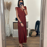 ROBE LONGUE TERRACOTTA GABRIELLE - La Petite Somptueuse