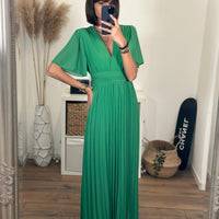 ROBE LONGUE VERTE KARENE - La Petite Somptueuse