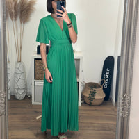 ROBE LONGUE VERTE KARENE - La Petite Somptueuse