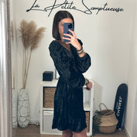 ROBE NOIRE VELOURS JANELLE - La Petite Somptueuse