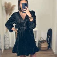 ROBE NOIRE VELOURS JANELLE - La Petite Somptueuse