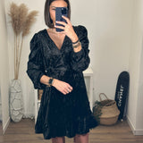 ROBE NOIRE VELOURS JANELLE - La Petite Somptueuse