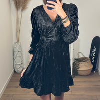 ROBE NOIRE VELOURS JANELLE - La Petite Somptueuse