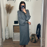 ROBE PULL GRISE ABBY - La Petite Somptueuse