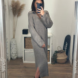 ROBE PULL TAUPE SUZIE - La Petite Somptueuse