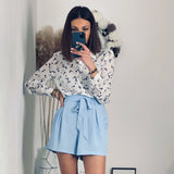 SHORT BLEU AVA - La Petite Somptueuse
