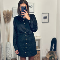 VESTE NOIRE TWEED ALINA - La Petite Somptueuse