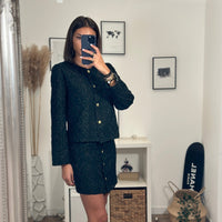VESTE NOIRE TWEED ALINA - La Petite Somptueuse