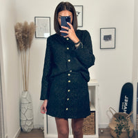 VESTE NOIRE TWEED ALINA - La Petite Somptueuse